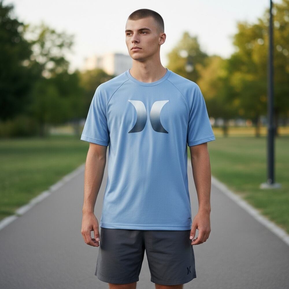 HURLEY / NIKE Youth XL Light Blue Sunshield T-shirt UPF50